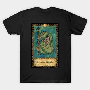 Queen Of Wands. Eternal Bones Tarot (Colorful) design. T-Shirt